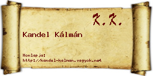 Kandel Kálmán névjegykártya